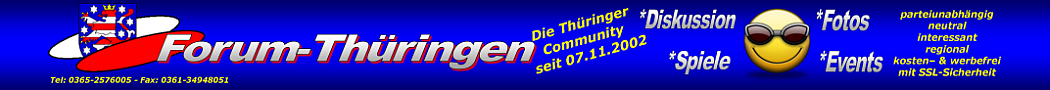 Forum-Thueringen, Diskussinsforum, OnlineSpiele und Veranstaltungskalender f�r Th�ringen.